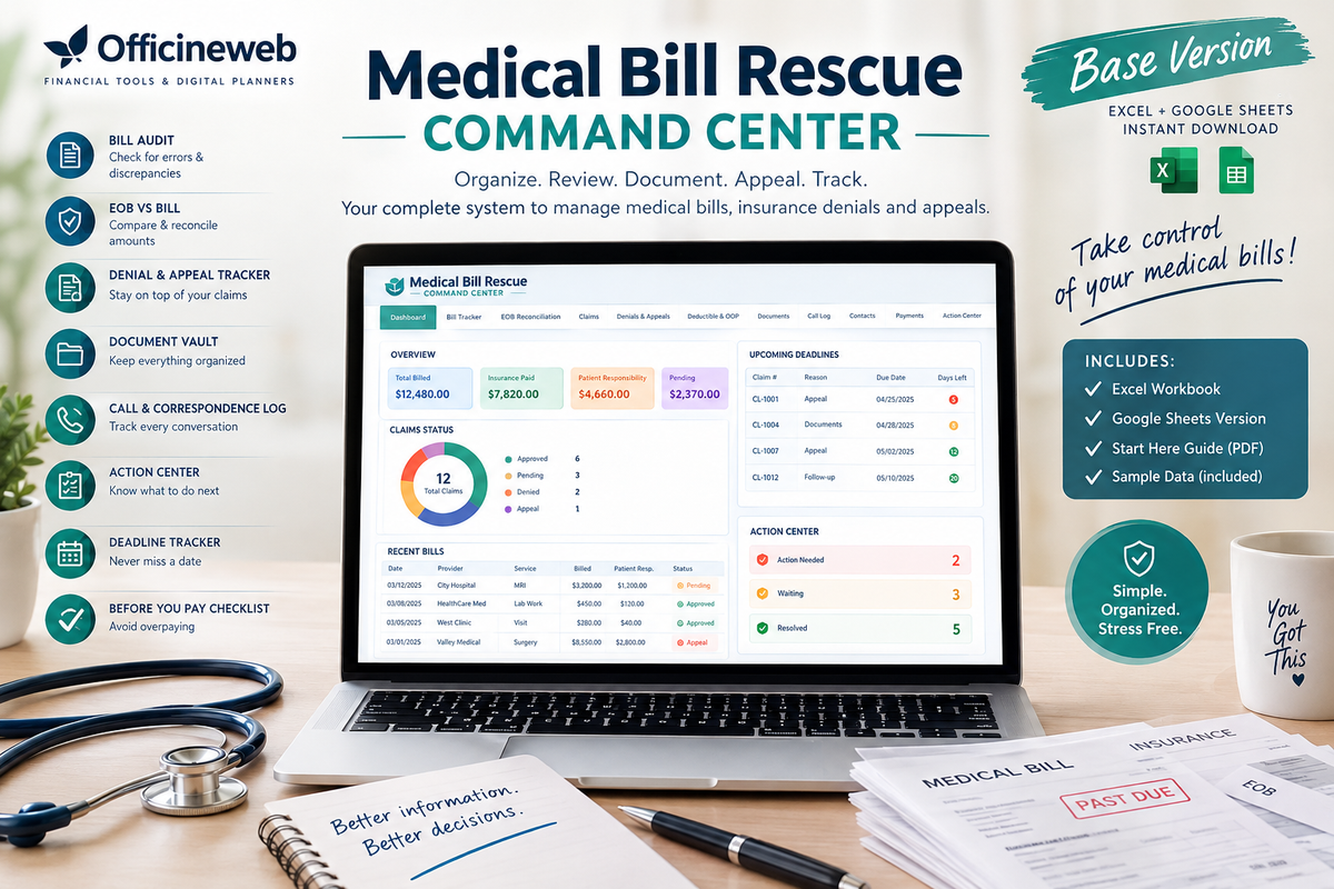Medical Bill Rescue Command Center — Medical Bill & Insurance Organizer